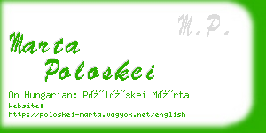 marta poloskei business card